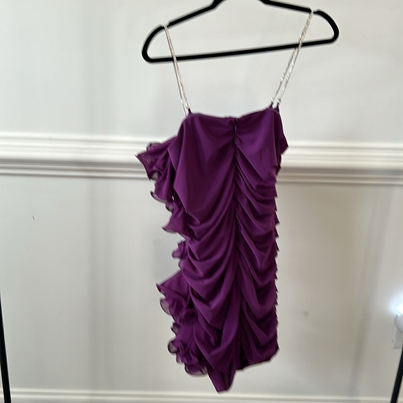 ASOS ruffled mini dress with embellished straps - Picture 3 of 3